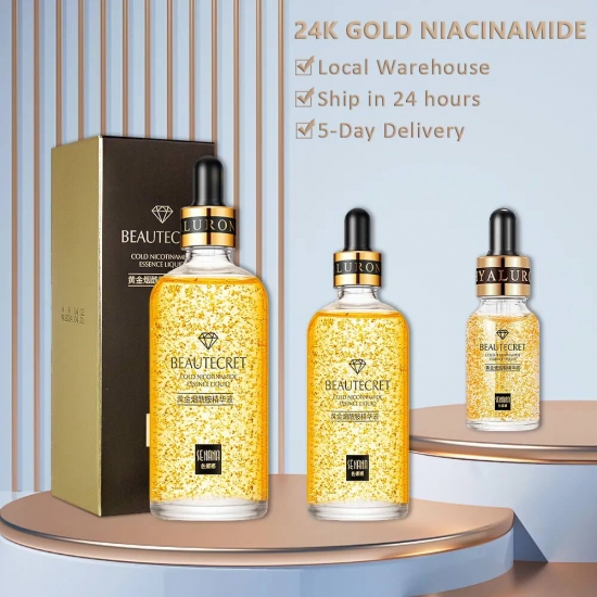 Skincare Product 24K Gold Niacinamide Face Serum Anti Aging Hyaluronic Acid For Face Shrinks Pores Korean Skin Care Products