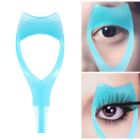 3 In 1 Mascara Shield Guard Foldable Eyelash Curler Comb Lashes Cosmetics Eyeliner Assistant Accessories Beauty Eyes Makeup Tool