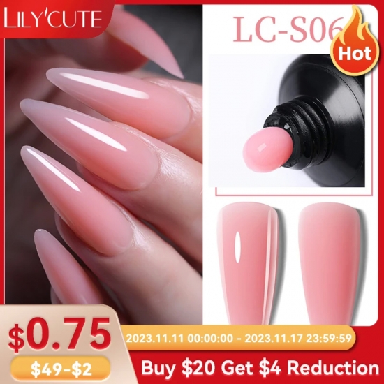 Lilycute 10Ml Nail Extension Gel Bright Pink Semi Permanent Uv Hard Gel Nails Finger Prolong White Clear Nude Gel Nail Polish