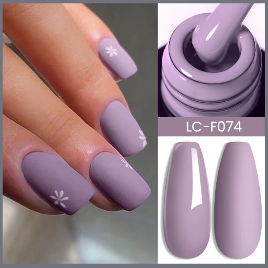 Lilycute 7Ml Grey Purple Matte Gel Nail Polish Nude Pink Autumn Full Coverage Manicure Soak Off Base Top Coat Nail Gel Varnish