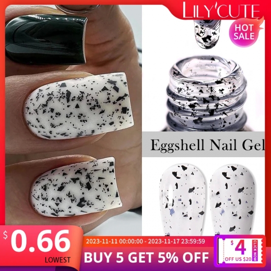 Lilycute 7Ml Eggshell Gel Nail Polish White Black Material Semi Permanent Autumn Varnish With Any Color Gel Soak Off Uv Manicure