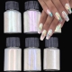 1Jar Mermaid Glitter Chrome Powder Bottled Holographic Aurora Pigment Powder 2023-s Diy Pearl White Rubbing Manicure Dust