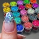 24 Colors Holographic Chunky Glitter 24 Colors Total Laser Nail Glitter Flakes Chunky Holographic Laser Nail Glitter