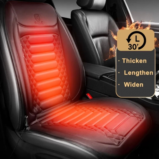 Car Heated Seat Cover 12-24V 30‘ Fast Heating Seat Cushion Universal Car Seat Heater Durable Cloth Thicken Car Heating Pad
