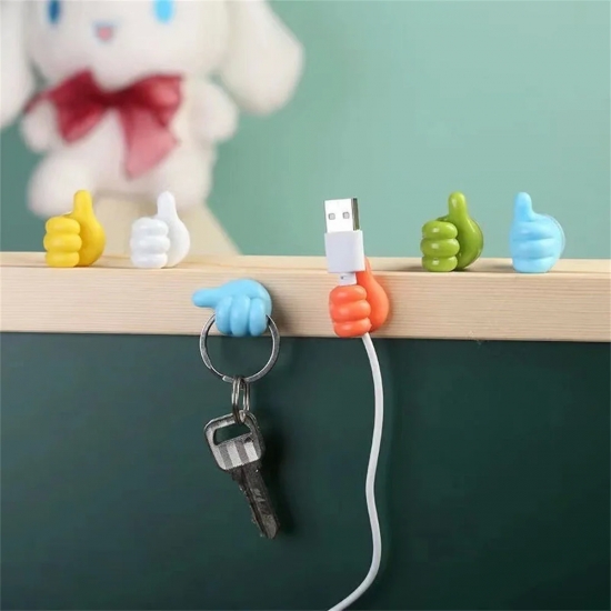 Hand-shaped Rubber Holder Glasses Cable Power Cord Charging Line Self Adhesive Mini Hook Storag Organizer Gadget Car Accessories
