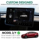 For Tesla Model 3 Y Highland Screen Protector Silicone Frame Display Edge Body Cover Central Control Accessories 2024 2023 2022