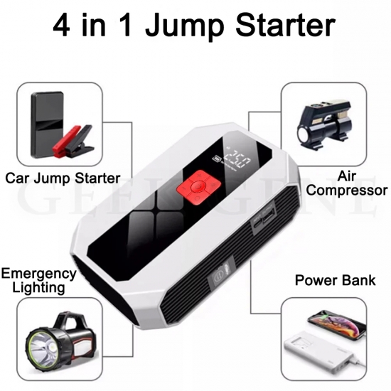 26800mAh Car Jump Starter Portable  Power Bank Air Compressor 150 PSi Tire Inflator Auto Portable Battery Starter for Cars