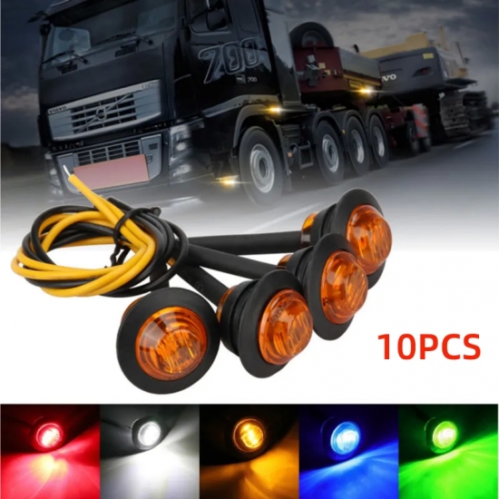 10PCS 12V 24V LED Side Marker Indicators Light Truck Warning Tail Light Trailer Lorry Car External Clearance Turn Signal Lamp