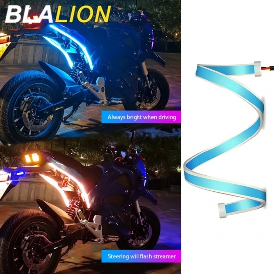 BLALION Motorcycle Turn Signal Lights LED Daytime Running Lights Tail Light DRL Waterproof Decoration Strip Brake Flowing Light