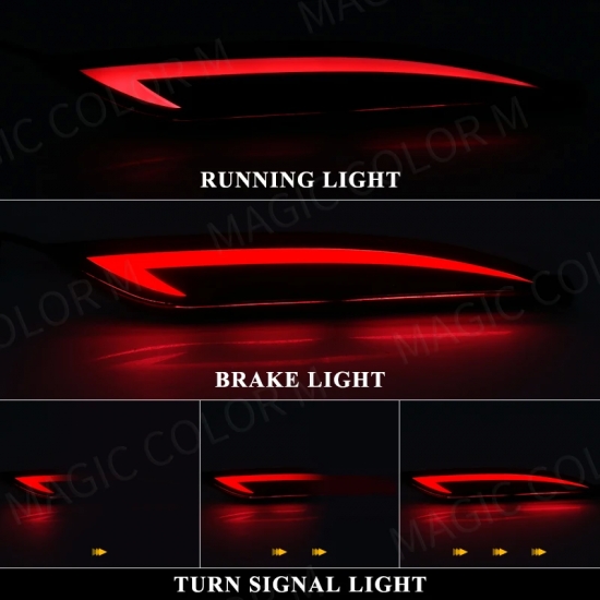 For Hyundai Sonata 8 2010 2011 2012 2013 2014 LED Rear Bumper Reflector Brake Light Turn Signal Fog Lamp 2 Pcs Car Accessories
