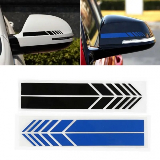 1set Car Sticker Non Fading Fashion Color Stripe Car Sticker Racing Strips Side Rear View Mirror Decor Decal Car Universal