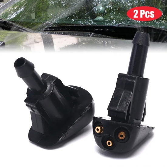 2 Pcs-Set Car Universal Front Windshield Wiper Nozzle Jet Sprayer Kits Sprinkler Water Fan Spout Cover Washer Outlet Adjustment