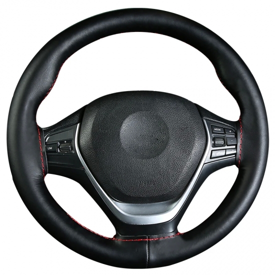 38cm 15inch Real cowhide Genuine Leather Car Steering Wheel Braid Cover Hand-stitched Soft Non-slip Auto Interior car products