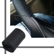 Car Steering Wheel Braid Cover Needles And Thread PU Leather Car Covers Suite DIY Texture Soft Auto Accessories Black 37-38cm