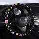 New small fresh flower elastic no inner ring general purpose car steering wheel cover breathable and absorbent handle cover