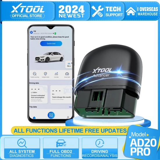 XTOOL Advancer AD20Pro OBD2 Bluetooth Scanner Full System Car Diagnostic Tool obd2 Scanner Oil Reset -amp; Battery Test Code Reader