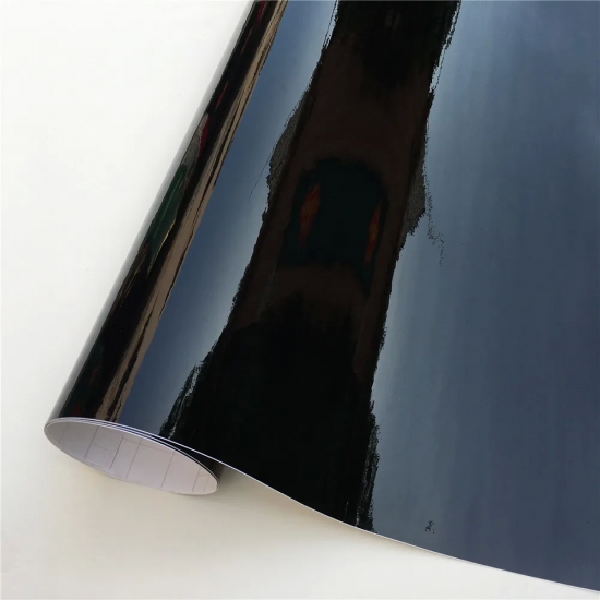 Piano Black Glossy Vinyl Wrap Film Gloss Black Self Adhesive Vinyl Sticker Bubble Free Vehicle Window Trim Mirror