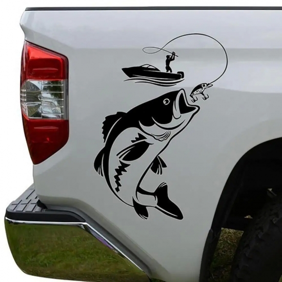 Fishing Fisherman Fish Boat Reflective Car-Styling Vehicle Decals Sticker Decor Waterproof PVC Car Stickers