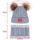 3Pcs Winter Baby Hat Scarf Gloves Set Solid Color Toddler Bonnet Cute Pompom Knitted Hats Outdoor Warm Infant Accessories 1-5Y