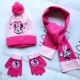 Disney New Autumn and Winter Cute Children Minnie Cartoon Scarf Hat Glove three-piece Warm Boy Girl Child Christmas hat Gift