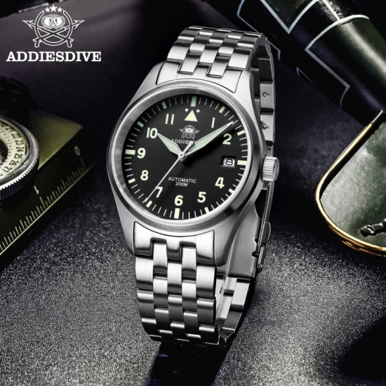 ADDIESDIVE Watches For Men Luxury Business Leisure Automatic Mechanical Men-s Watch Fluorescent Waterproof NH35A 316L Stainless