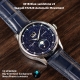 Sugess Moonphase Watch of Men 40mm Automatic Mechanical Wristwatches Seagul ST2528 Movement Stainless Steel Blue Sandstone Dial