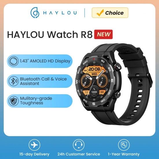 HAYLOU Watch R8 Smartwatch 1-43-- AMOLED Display Smart Watch Bluetooth Phone Call Mulitary-grade Toughness Smart Watches for Men