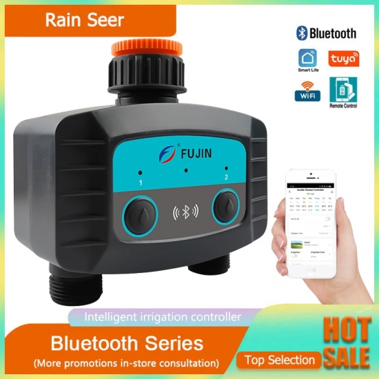 FUJIN irrigation WiFi Bluetooth 2-Way Water Timer Garden irrigation Smart Solenoid Valve Wireless Phone Remote Controller