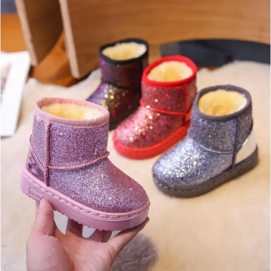 Warm Kids Snow Boots For Children New Toddler Winter Princess Child Shoes Non-slip Flat Round Toe Boys Girls Baby Lovely Boots