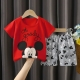 2pc-set Mickey Baby Summer Clothes Children-s Tracksuit Short Sleeved Suit Girls Boys T-shirt + Shorts Outfits Disney 1-4 Age