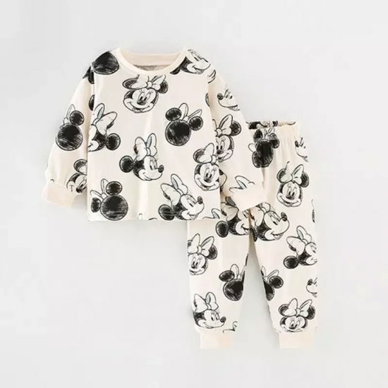 0-4 Year Children-s Clothes Set Autumn Winter New Cartoon Home Wear Baby Boys Girls Pajamas Two Piece Cotton Kids Clothing Sets