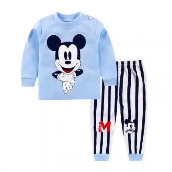 0-4 Year Children-s Clothes Set Autumn Winter New Cartoon Home Wear Baby Boys Girls Pajamas Two Piece Cotton Kids Clothing Sets