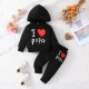 Girls Boy 3 -24 Months Cute Letter Long Sleeve Hoodie Tee Long Pants Outfit Toddler Infant Clothing Set Fashion Kids Wear
