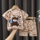Cartoon Printed Clothing Pure Cotton Home Clothes 2 Piece Suits Toddler Fashion Cute Casual Tracksuits Contrast T-shirt+Shorts