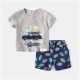 Summer Cartoon Print Kids Boys Clothes Sleeveless Tops+ Shorts 2pcs-set Baby Girls Vest Clothing Set Children Cotton Sport Suit