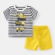 Summer Cartoon Print Kids Boys Clothes Sleeveless Tops+ Shorts 2pcs-set Baby Girls Vest Clothing Set Children Cotton Sport Suit