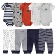 Unisex 6-9-10Pieces Cotton New Born Bodysuits+Pants Baby Girl Clothes Sets Cartoon Print Short Sleeve Baby Boy Clothes Bebes