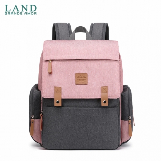 Original LAND Mommy Diaper Bags Mother Large Capacity Travel Nappy Backpacks with changing mat Baby Nursing Bags Real Leather