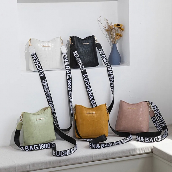 Crocodile Messenger Bags For Women Luxury High Quality Ladies Handbags Bucket Bag Pu Leather Crossbody Shoulder Bag Female