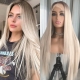 Ombre Blonde Straight Lace Front Wig Synthetic Lace Wigs Platinum Blonde with Brown Root Preplucked Baby Hair 150D Glueless Wig