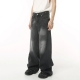 IEFB Vintage Men-s Baggy Denim Trousers 2023 New Streetwear Wide Leg  Loose Denim Pants Fashion Distressed Straight Pants 9C1519