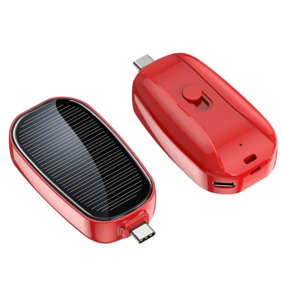1200mAh New Energy Keychain Solar Power Bank for Cell Phone TWS Earphone Emergency Charger Mini Power Banks Portable Powerbank