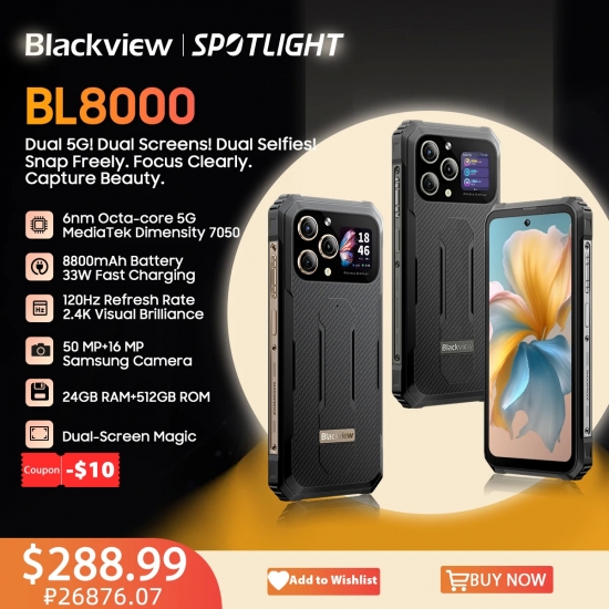 [World Premiere] Blackview BL8000 5G Rugged Smartphone 6-78-quot; 2-4K FHD+ 120Hz Display 24GB 512GB Mobile Phone 50MP 8800mAh 33W