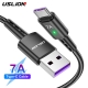 USLION 7A Fast USB C Cable Type C Cable Fast Charging Data Cord Wire For MacBook Xiaomi Samsung USB C to USB C Cable For Huawei