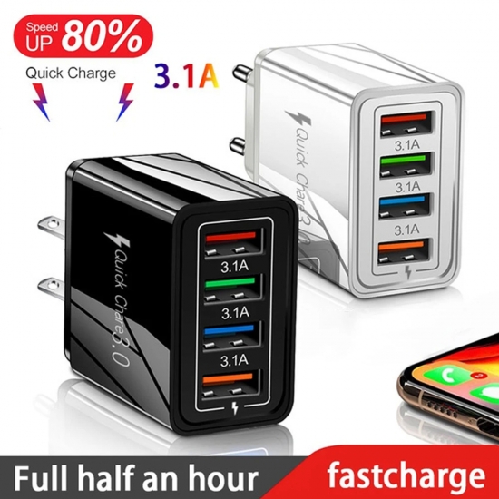 For iPhone 14 USB Charger Quick Charge 3-0 For Samsung Xiaomi mi Tablets Mobile Phone Charger Adapter EU-US Plug Fast Charging