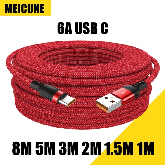 Extended 5-Meter Type-C USB Android 5A Super- Charging Cable Suitable For Huawei, Xiaomi, Vivo, And Leeco Phone Data Cable