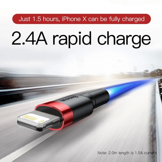 Baseus USB Cable for iPhone14 13 12 11 Pro Max Xs X 8 Plus Cable 2-4A Fast Charging Cable for iPhone Charger Cable USB Data Line