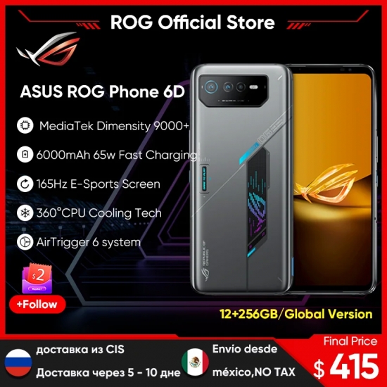 ASUS ROG 6D-6D Ultimate Smartphone MediaTek Dimensity 9000+ 165Hz E-Sports Screen 6000mAh Battery Fast charging ROG Phone