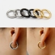 1 Pair Non-Piercing Fake Hoop Earrings Classic Punk Stainless Steel Circle Hoops Clip On Ear Earrings for Women Men Without Hole
