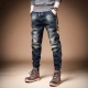 Trousers with Print Stretch Male Cowboy Pants Elastic Cargo Jeans for Men 2024 Korean Autumn Aesthetic Regular Winter Trend Y2k